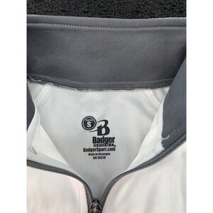 Badger Sport Youth Small White SC Logo 1/4 Zip Short Sleeve Athletic Shirt